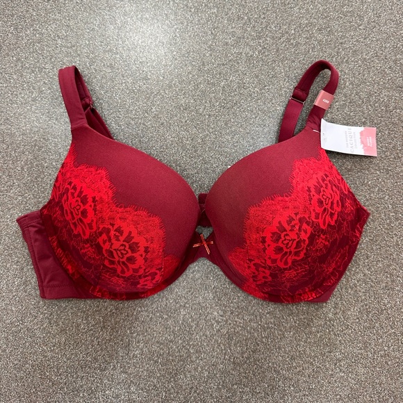 Cacique Bra 42DD Boost Plunge
Red Floral Padded Underwire Adjustable Straps - Picture 1 of 6
